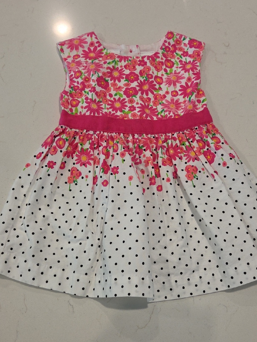 Koala Kids Pink Floral & Polka Dot Dress Size 9-12m